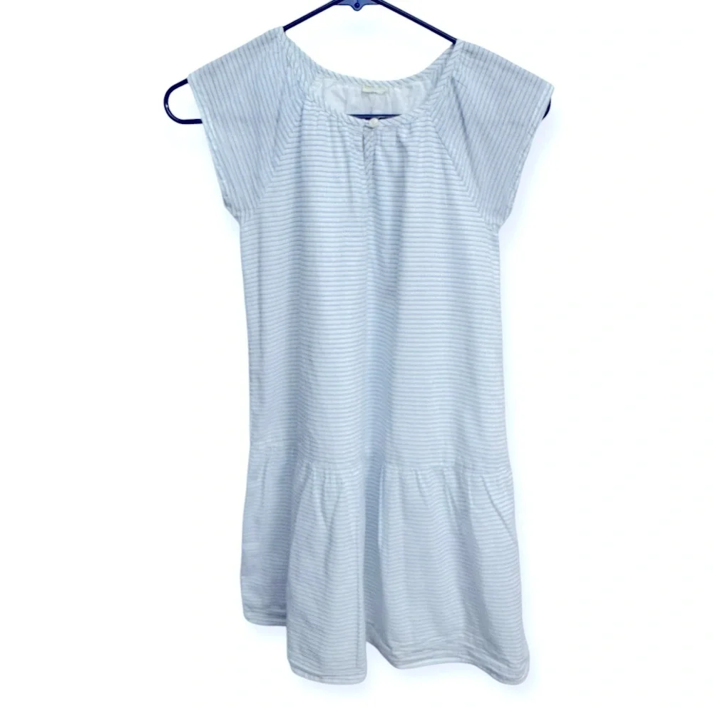 Crewcuts Blue and White Casual‎ Sundress with Flutter Cap Sleeves